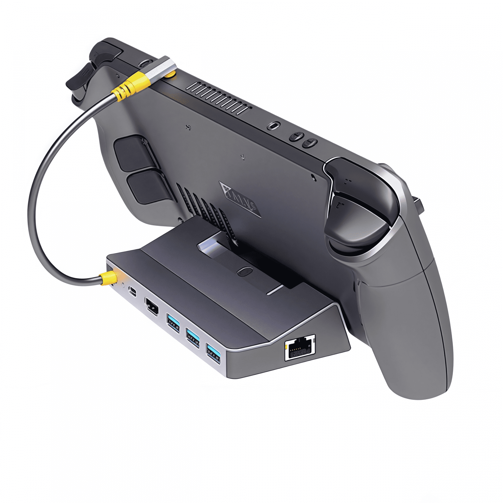 Genérico - Dock Docking Station Para Steam Deck Con Ventilador 6 En 1 Hdmi 2.0 4k@60hz Gigabit Ethernet Carga A Toda Velocidad Usb-c Usb 3.0-aleación De Titanio Gris