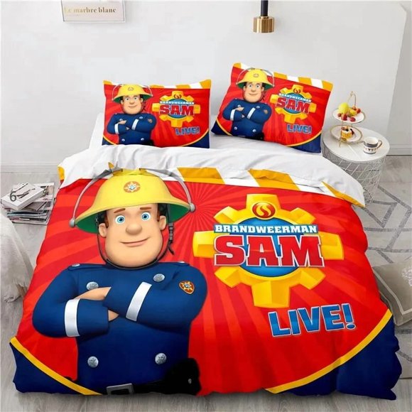 Cartoon Fireman Sam Toys Bedding Set Duvet Cover Bed Set Quilt Cover Pillowcase Comforter Boys Adult Bedding Set