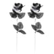 thumbnail image 2 of Rosas Artificiales Con Globos Oculares Fiesta De Disfraces De Halloween Negro Con Blanco, 2 of 5