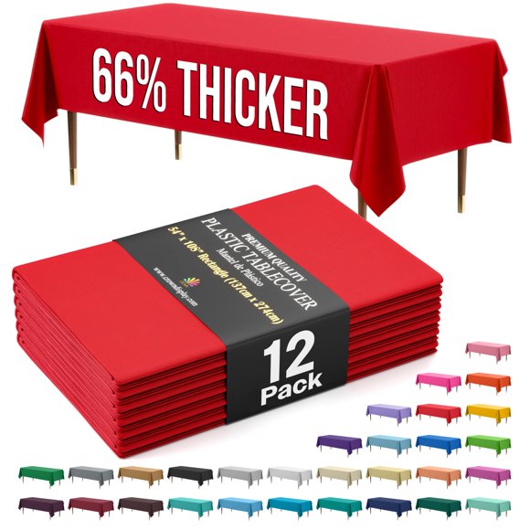 Mantel Exquisite 137 cm × 274 cm Rojo (Pack de 12)
