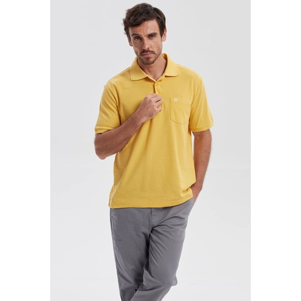 Polera Hombre Piqué Básica Lisa Naranjo - lV