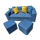 thumbnail image 1 of Sofa Dos Cuerpos Mas Pouf Lino Indigo, 1 of 3