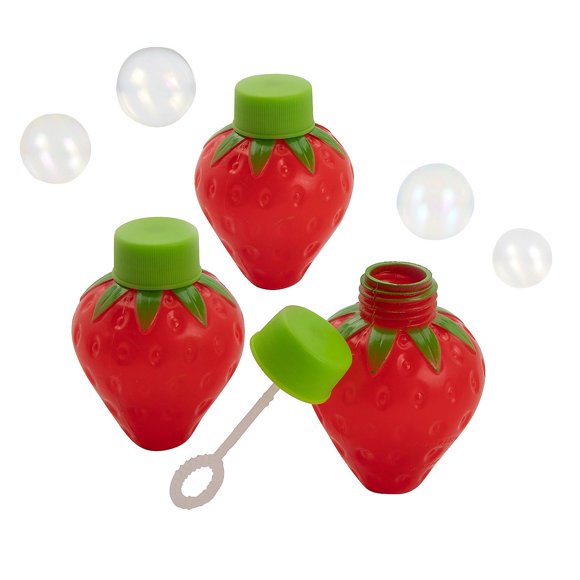 Bubble Bottles Fun Express con forma de baya, 12 unidades, color rojo