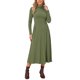 thumbnail image 1 of Vestido Suéter de Mujer Cuello Alto 2026 Manga Larga Línea A Acampanada Tejido de Punto Maxi Vestidos S Verde, 1 of 6
