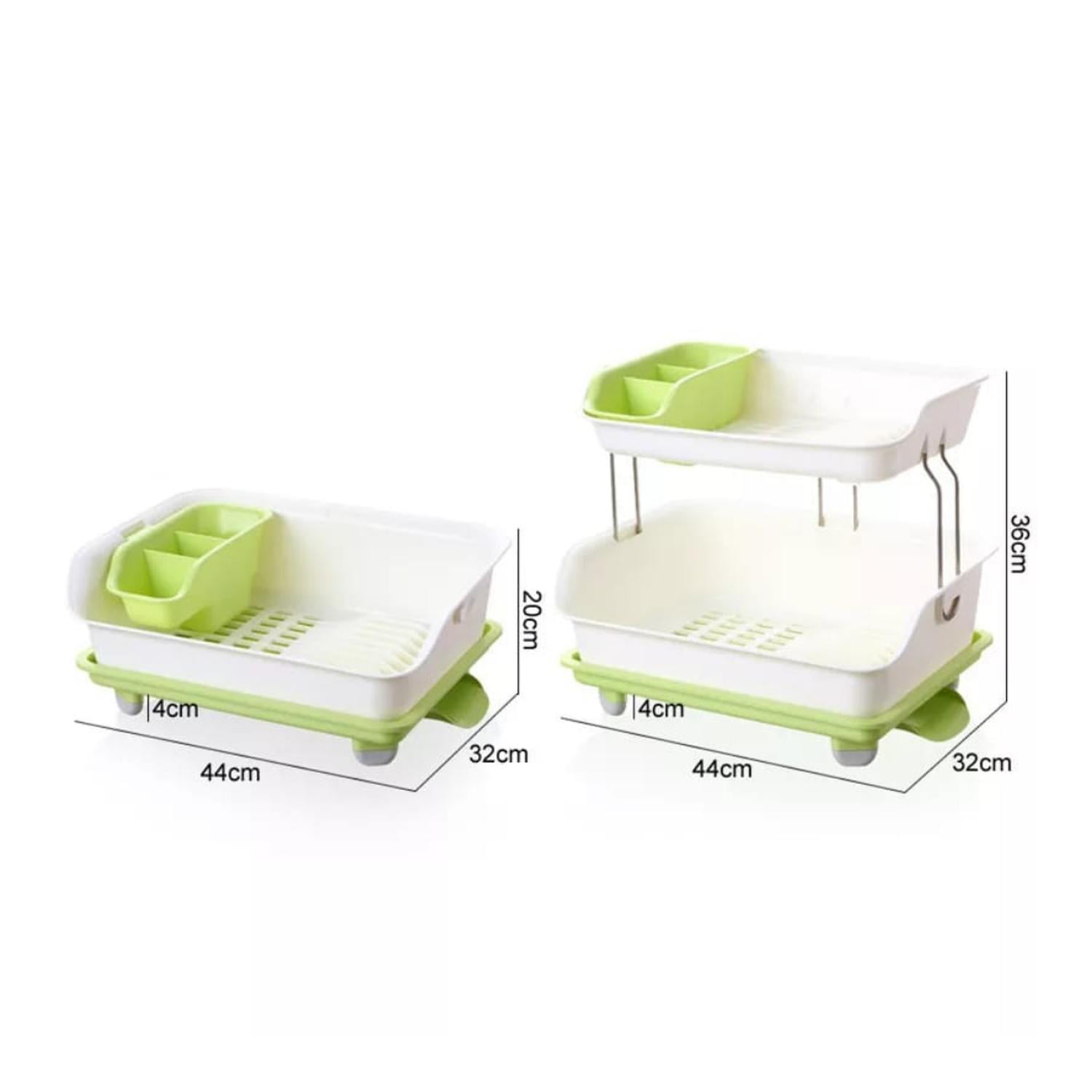 Clickdescuento - Escurridor De Platos 2 Niveles Plastico Blanco