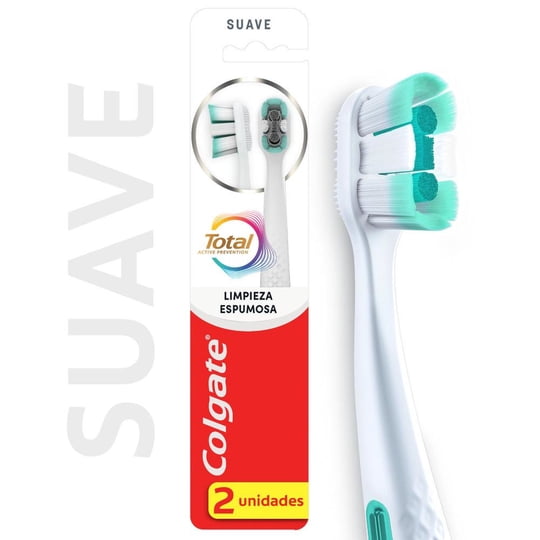 Cepillo De Dientes Total Limpieza Espumosa Suave 2 Un Colgate