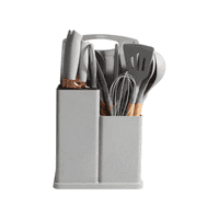 Importclick - Set 19 Utensilios Cocina Silicona Acero Inoxidable Gris