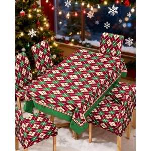 Teng Fei - Juego Mantel Más 6 Fundas De Sillas Navideño 140X220