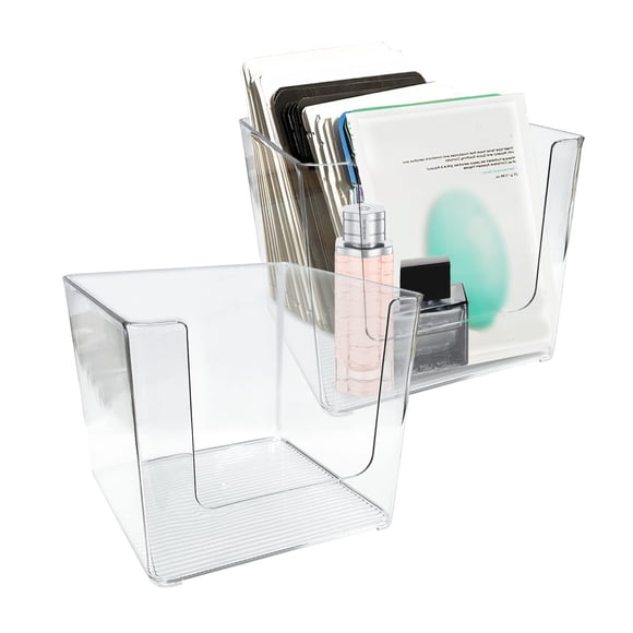 Caja de almacenamiento KKONHII 16 × 16 × 14,5 cm Acrílico – Pack de 2