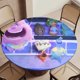 thumbnail image 5 of Elementos-theme Fitted Round Tablecloths Elastic Edged Table Covers Waterproof Table Cloth for Kitchen Holiday Party Tables Decor 120cm, 5 of 6