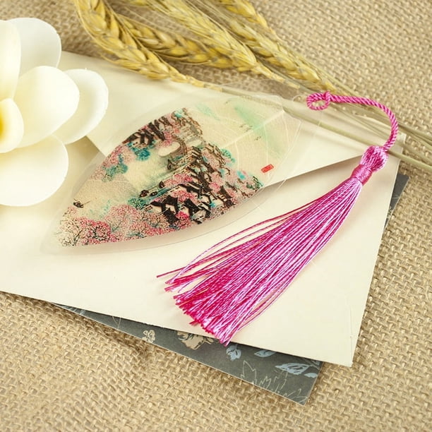 Chinese Painting Leaf Vein Bookmark - Creative Design for Jiangnan Water Town Landscape