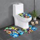 thumbnail image 1 of Rainbow Friends Juego de 3 alfombras de baño de coral fleece: tapete de baño + alfombra de inodoro en forma de U + funda de tapa de inodoro en forma de O, 1 of 6