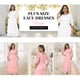 thumbnail image 2 of Vestidos fluidos de talla grande para mujer de Agnes Orinda con encaje floral, cuello redondo, mangas 3/4, vestido maxi de cóctel para boda y noche, talla 4X, blanco, 2 of 7
