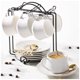 thumbnail image 1 of Tazas de espresso Lareina 3 oz, juego de 6 con platillos y soporte, 1 of 6