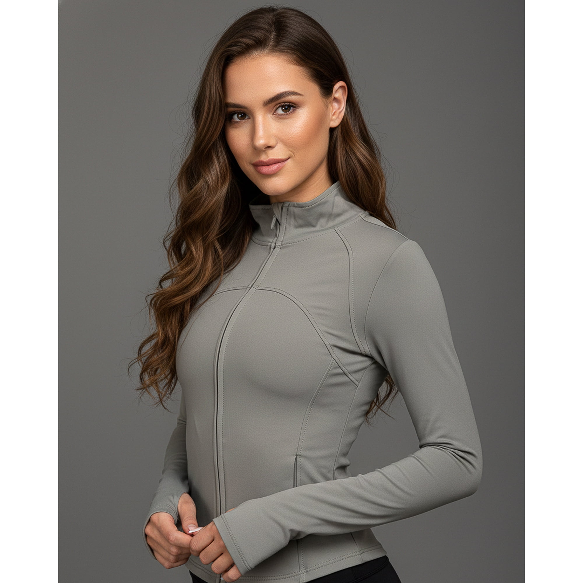 Flix Spa - Chaqueta Deportiva Mujer Ajustada Gym Fitness Entrenamiento Con Bolsillos