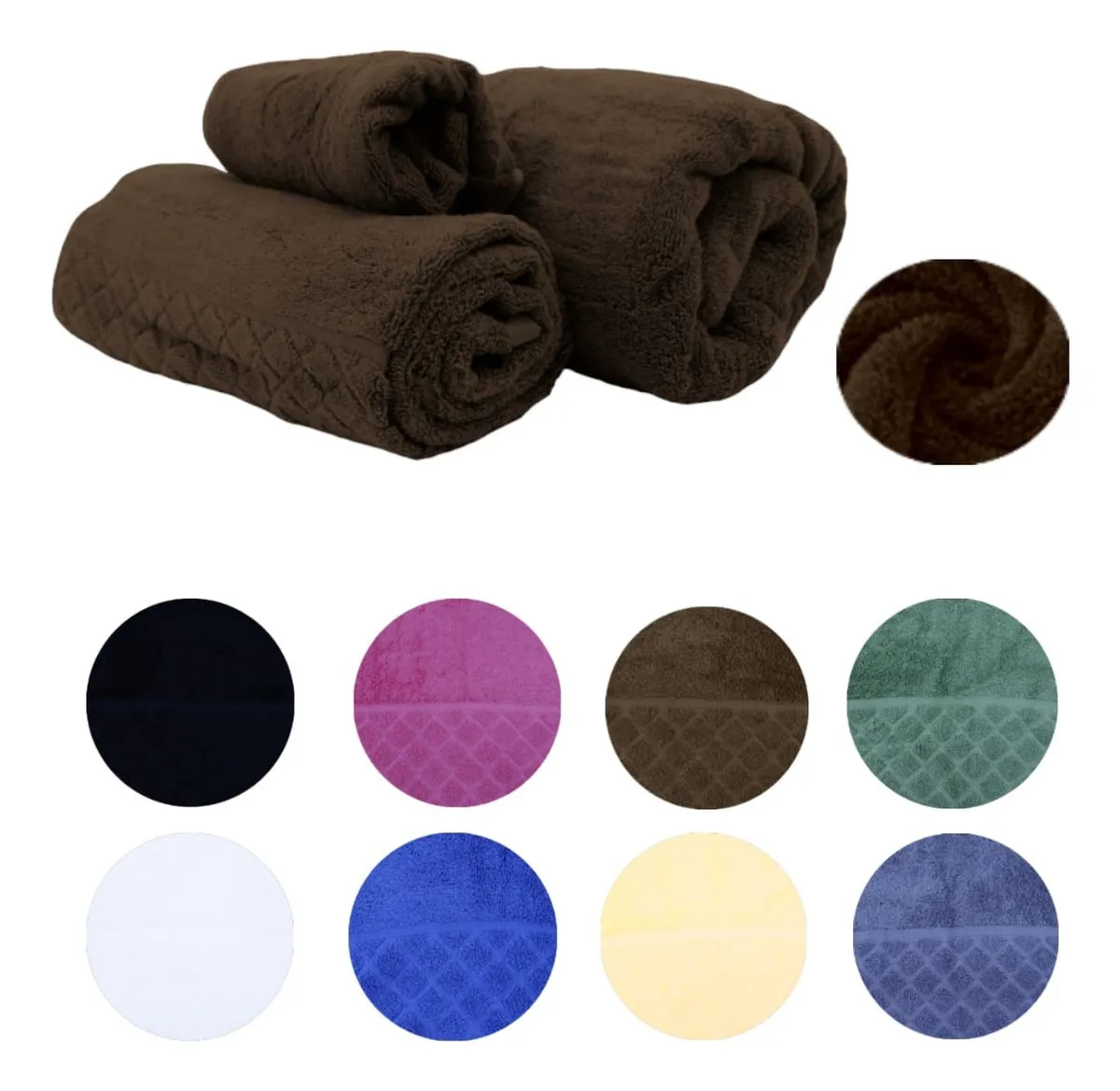 Genérico - Toalla De Cuerpo 70X130 Cm 100% Algodón Color Marrón Liso