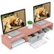 thumbnail image 1 of Soporte para monitor WESTREE Dual con 3 estantes y cajón, color blanco, 1 of 7