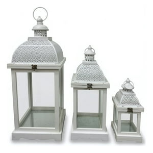Genérico - Set 3 Portavela Decorativo Farol Estilo Rústico Moderno Jhn