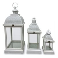 Genérico - Set 3 Portavela Decorativo Farol Estilo Rústico Moderno Jhn