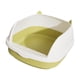 thumbnail image 1 of Caja de arena para gatos de cara alta, bandeja de arena para mascotas, orinal para gatos, orinal semiabierto portátil profundo, orinal para mascotas, Color Verde L, 1 of 5