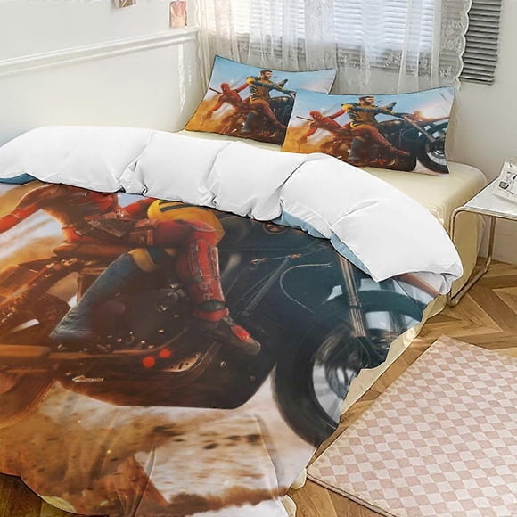 Deaool & Wolverine Bedding Comforter Se, 3-Piece Bedding Set Soft Wa Bed Set for Bedroom All Seas