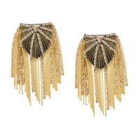 Magideal - Charretera De Cadena De Eslabones , Accesorio De Disfraz De Decoración De Uniforme, Joyería, Broche De Hombro Punk, Placas, Insignia, , Dorado