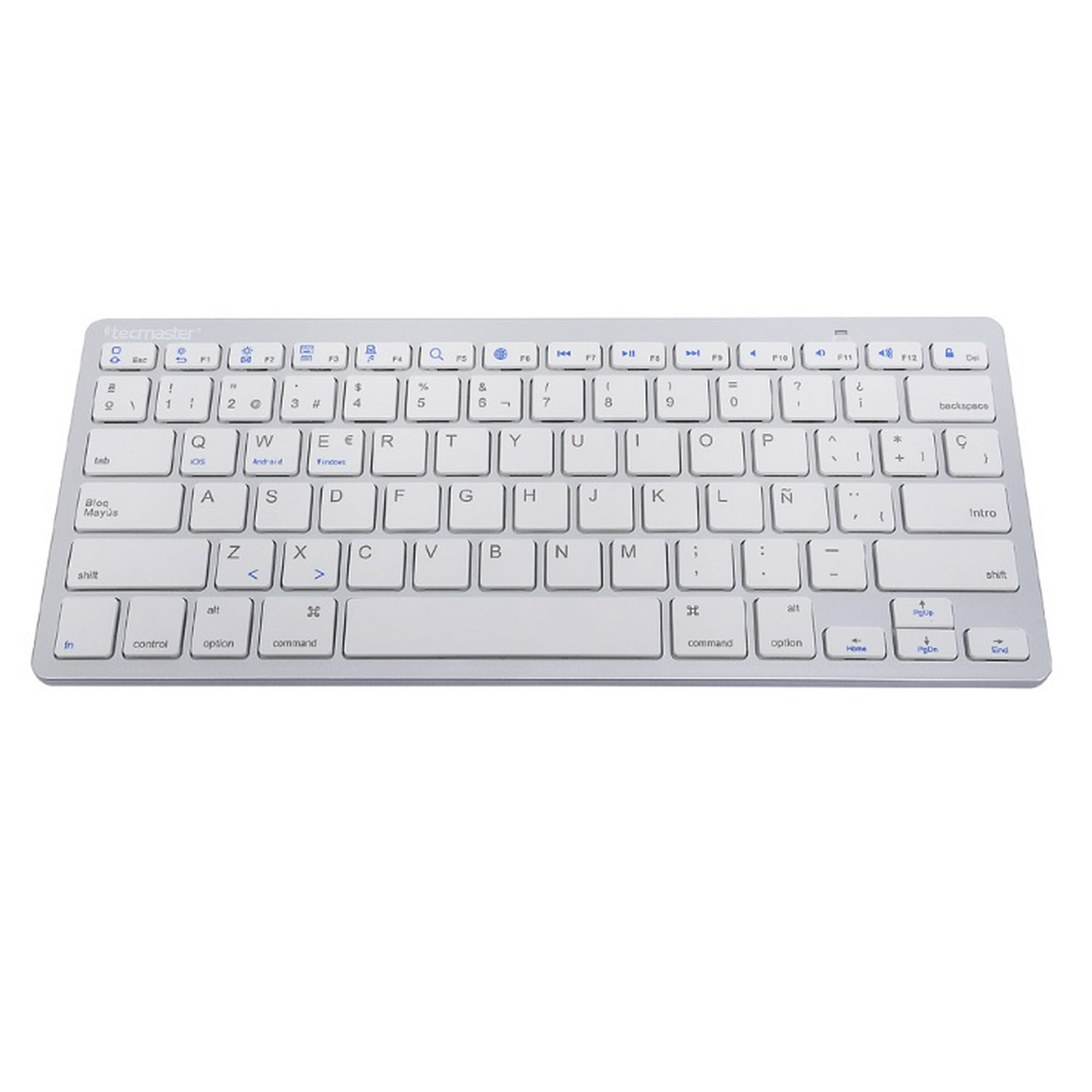 Tecmaster - Mini Teclado Bluetooth Inalámbrico Blanco