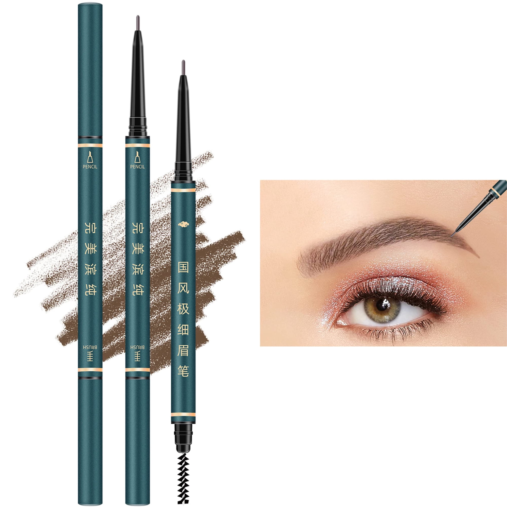 Lápiz De Cejas Bechy, Impermeable, Microcejas, 3 Unidades Con Brocha Y Maquinilla De Afeitar