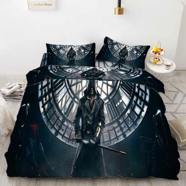 A Man Had A Sword In His Hand Quilt Duvet Cover Set Pillow case Print3-Piece Bedding Set (1 Duvet Cover + 2 Pillow Shams)