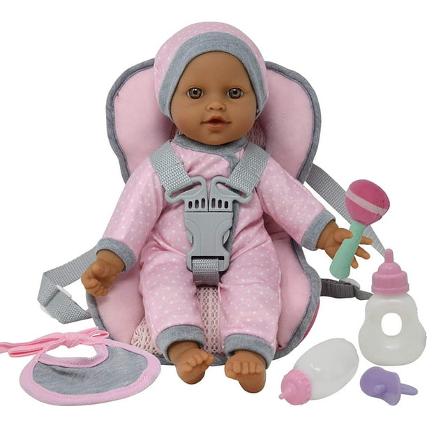 Conjunto de Viaje para Muñecas The New York Doll Collection Asiento Mochila Muñeca Biberones Accesorios Juguete