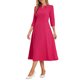 thumbnail image 4 of INSPIRE CHIC Vestido de Trabajo para Mujer Línea A 3/4 Mangas Elegante Vestido Midi Rosa Fucsia XS, 4 of 6