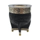 thumbnail image 1 of Mate Imperial Negro de Calabaza Cuero Labrado con Alpaca negro Rombo, 1 of 5
