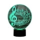 thumbnail image 2 of Lampara Ilusion 3D Musica Llave de Sol de 7 colores, Base touch, 2 of 7