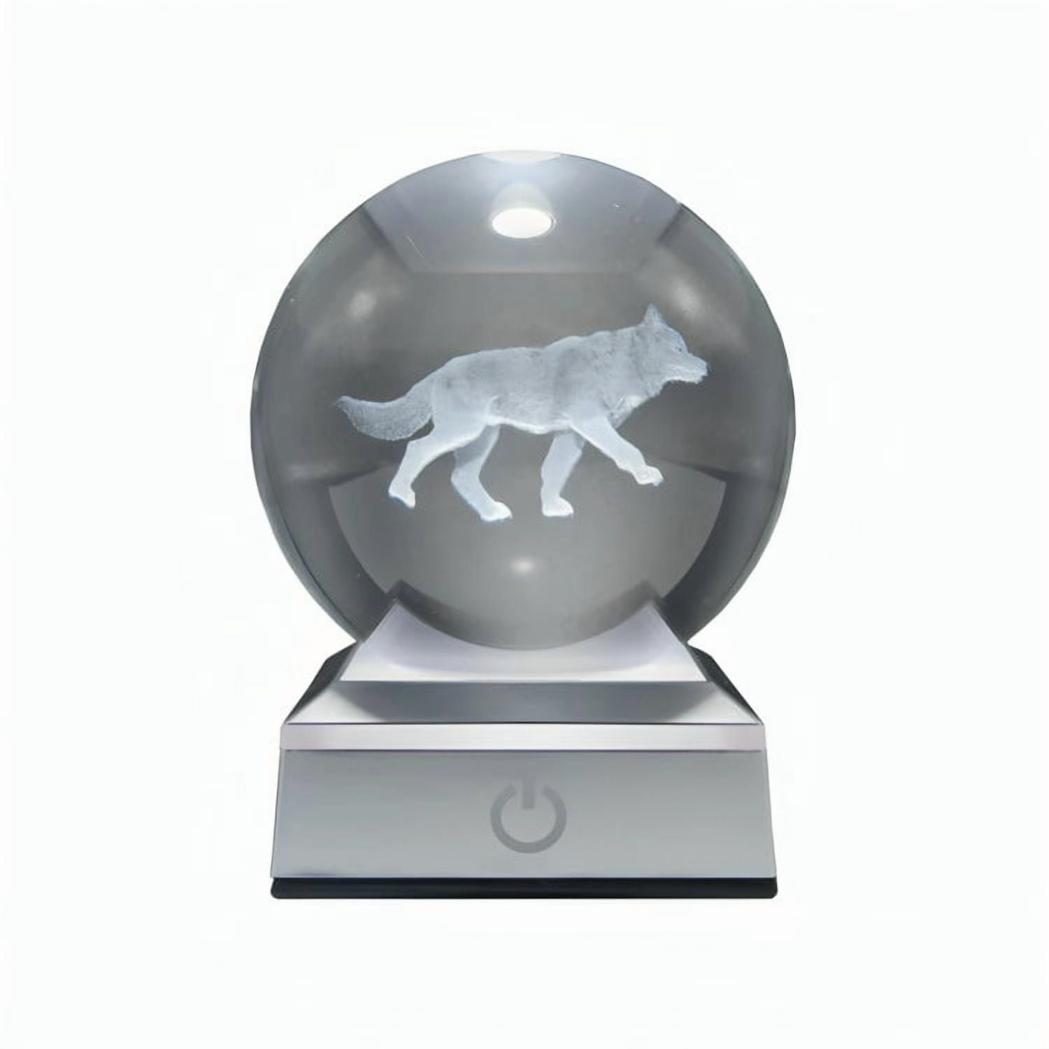 Genérico - Bola De Cristal Led Rgb Diseños 3d Multicolor Lobo