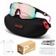 thumbnail image 5 of POLASUP GAFAS LENTES DE SOL Gafas de sol deportivas con lentes iridiscentes en tonos rosados y verdes, montura negra con detalles rosa. Diseño aerodinámico, protección UV 400, 5 of 5