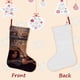 thumbnail image 3 of Ginny y Georgia Tema: Calcetines de Navidad, fino lino blanco para colgar en escaleras y chimenea, decoración navideña para el hogar, regalo de Navidad.54cm×38cm, 3 of 5