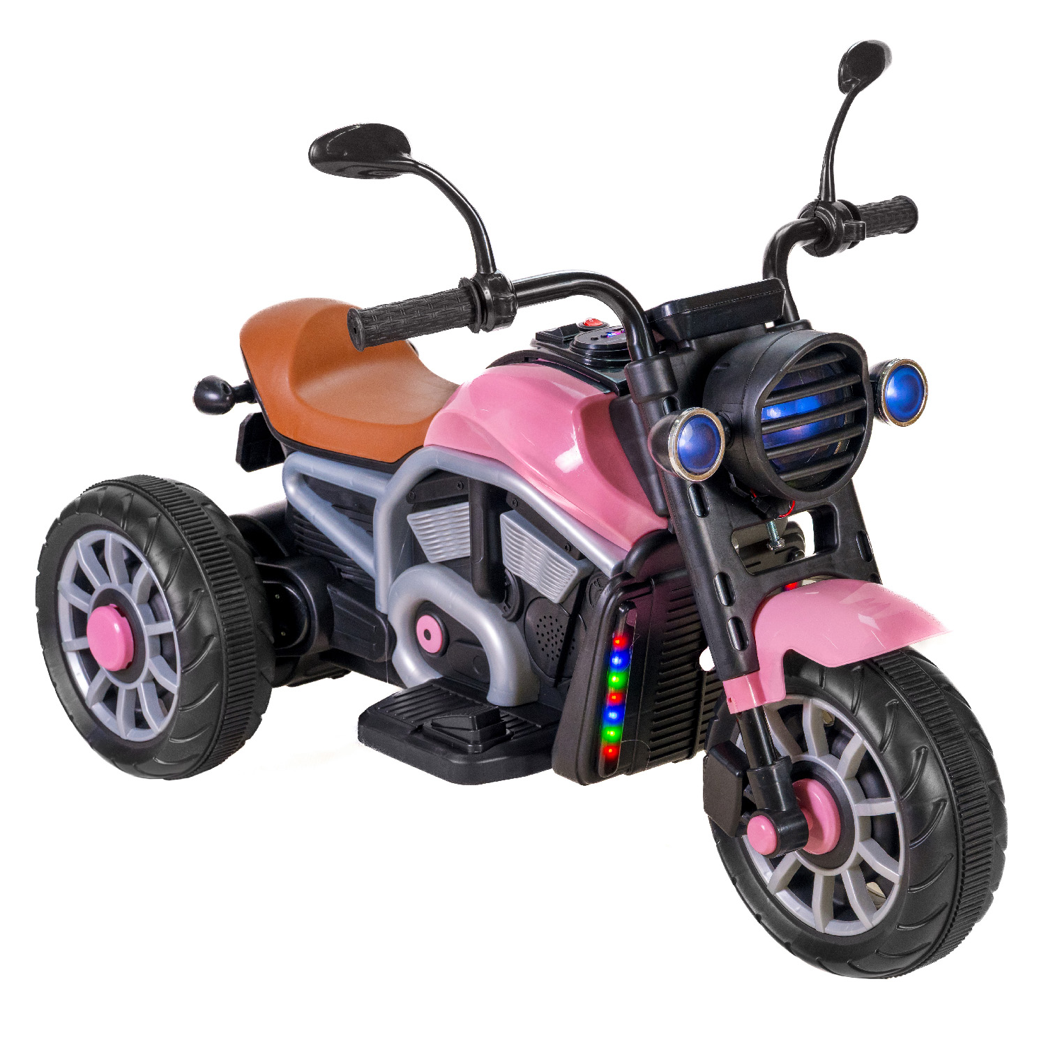 Mundo Online - Moto Eléctrica Para Niños Motocicleta Clásica Luz Y Sonidos Rosada