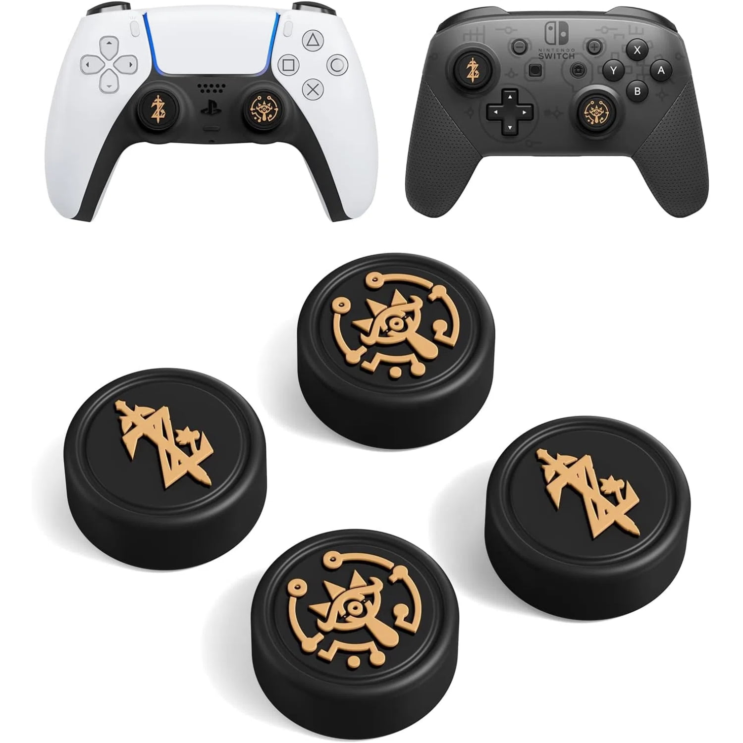 Genérico - Tapas De Agarre Del Pulgar Para Switch Pro, Ps5/ps4 Controllers - Fundas De Silicona Para Joystick Para Evitar El Desgaste, Compatible Con Xbox Series X/s Game Controllers - 4pcs-negro