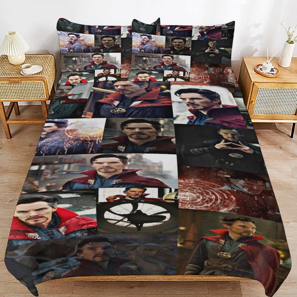 Doctor Strange Bedding Sets Ultra Soft Skin-Friendly Duvet Cover 3 Piece, Cute Comforter Cover Bed Set for Boys Girls Kids