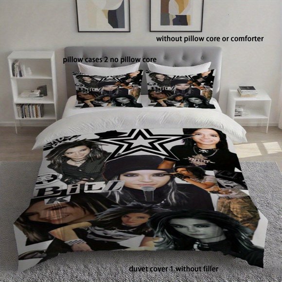 3pcs Bill Kaulitz Themed Printed Duvet Cover Set Enhances Family Bonding And Creates a Festive Atmosphere