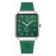 thumbnail image 1 of Reloj Glock Precision para hombre, carcasa de acero plateado y silicona verde, 1 of 1