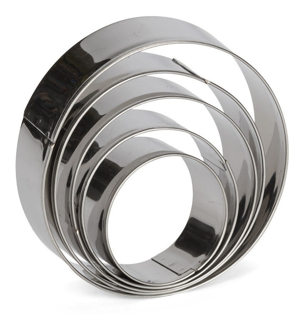 Genérico - 5 Moldes Galletas Circulo Molde De Galleta Cortador