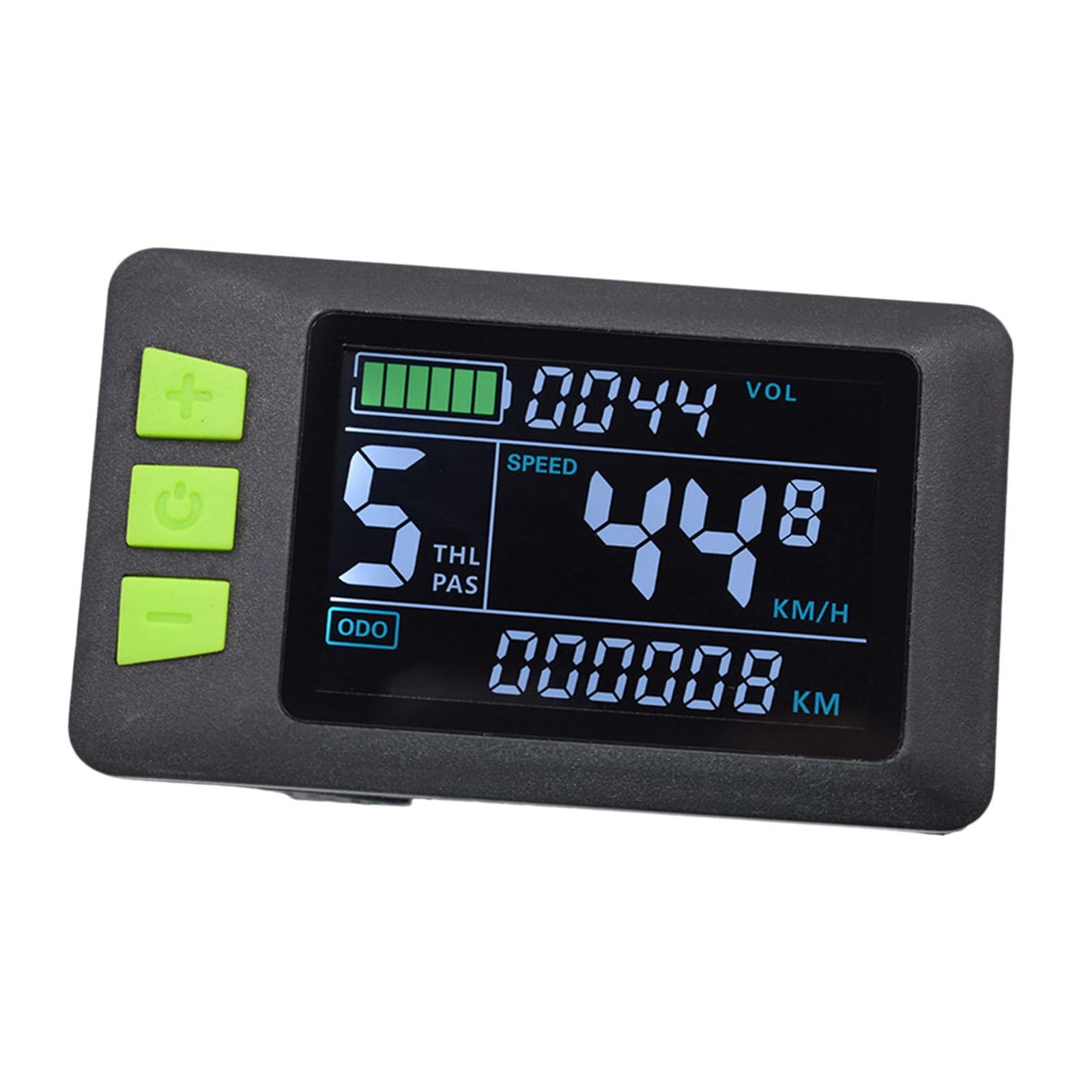 Magideal - Accesorios De Pantalla Para Bicicleta Eléctrica, Medidor De Velocidad P3c 24v 36v 48v 60v, Panel De Visualización De 5 Pines Montado En Manillar,