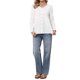 thumbnail image 2 of INSPIRE CHIC Blusa Boho con Botones para Mujer de Manga Larga Cuello en V Ligera Elegante Casual Talla S Blanca, 2 of 6