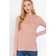 thumbnail image 1 of Saronite Camiseta Térmica de Manga Larga con Cuello Henley de Algodón Acanalado Básico, Color Rubor Pálido (para Mujer), 1 of 4