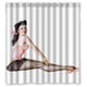 thumbnail image 1 of Cortina de ducha de bailarina pin-up con ganchos, tamaño 60 x 72 pulgadas, 1 of 3