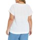 thumbnail image 3 of GRACIA Y GRANDEZA Blusa de Verano para Mujer Talla Grande Punto de Canalé Cuello Barco Manga Raglán Suelta Blusas Casuales Huecas 1X Blanco, 3 of 6