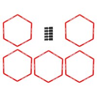 Ioensy - 5 Anillos De Agilidad Hexagonales Multiusos Para Niños Y Adultos, Color Rojo Rugby