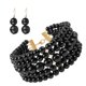 thumbnail image 4 of Gargantilla De Perlas Y Pendientes Para Mujer Conjunto De Bisutería Negro, 4 of 5