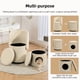 thumbnail image 1 of Stylish Upholstered Barrel Chair 360° Swivel Vanity Stool for Bedroom & Dining Chair, Built-in Storage, Soft Padded Accent Seat, Multi-Functional for Dressing/Dining, Free Cat Bed Stool Included, 1 of 3